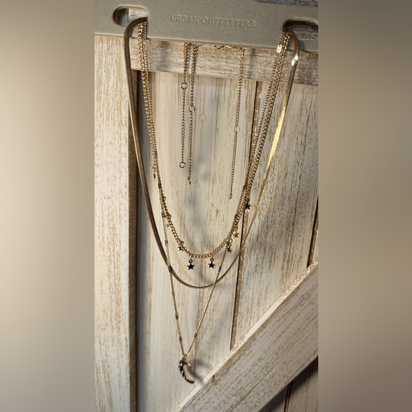 Urban Outfitters Jewelry - NWT Urban Outfitters Layered‎ Celestial
Statement Necklace - 3 layers-gold color